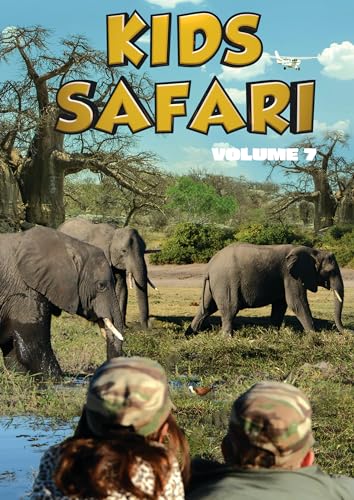 DVD cover: elephants, safari scene, and two children observing wildlife.