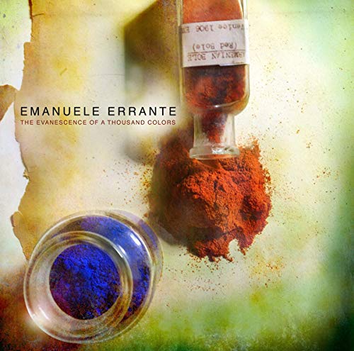 CD cover with vintage bottles and piles of colorful powder.