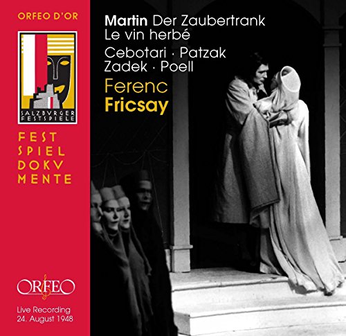 CD cover for opera “Martin: Der Zaubertrank” with performers and stage image.