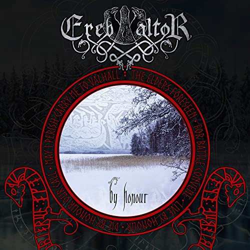 CD cover for Ereb Altor’s “By Honour” featuring a wintry forest scene.