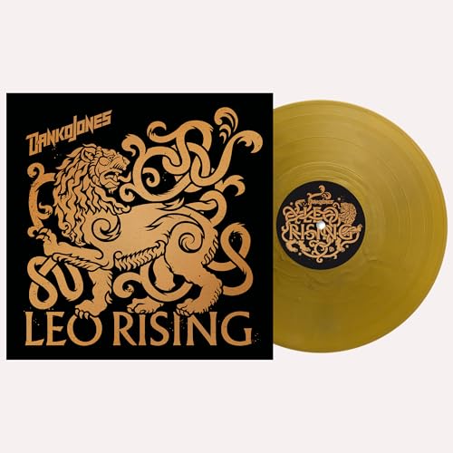 Gold opaque vinyl record with cover art featuring a lion design.