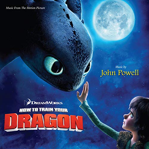 “How to Train Your Dragon” vinyl record cover with dragon and boy.