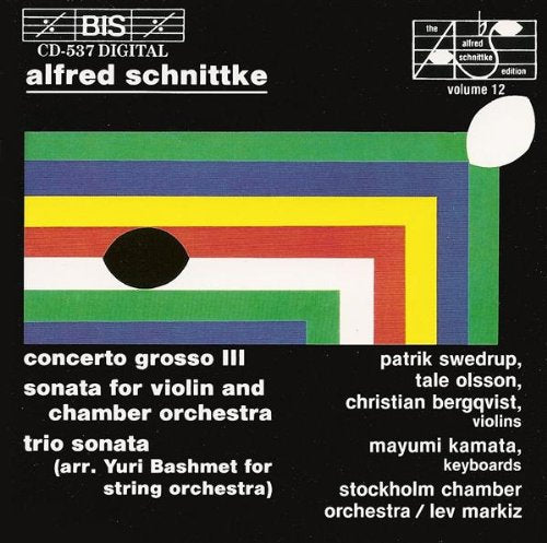 CD cover for Alfred Schnittke’s Concerto Grosso No. 3 with abstract geometric design.