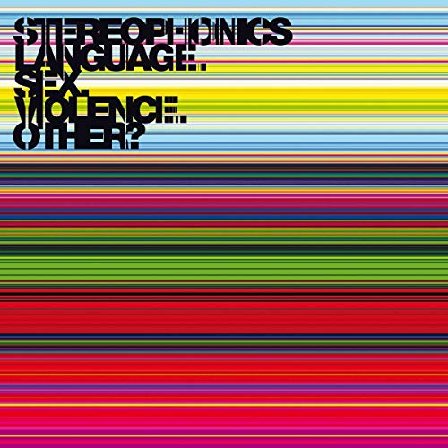 Stereophonics album cover: colorful horizontal stripes with bold black text.