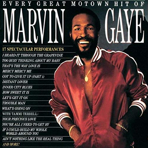 CD cover for Marvin Gaye’s “Every Great Motown Hit Of Marvin Gaye”.
