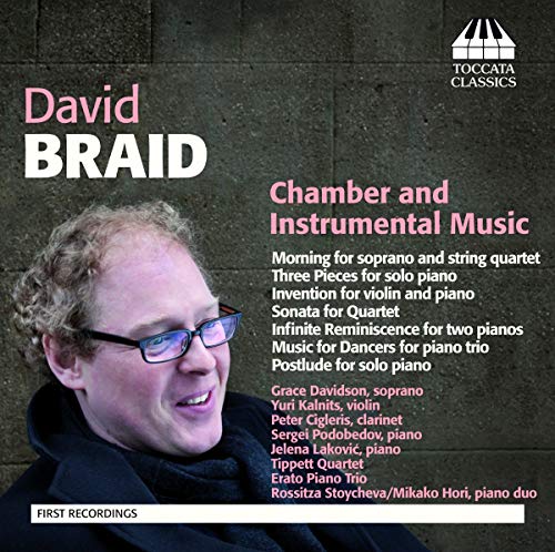 CD cover for David Braidās āBRAID: CHAMBER/INSTRUMENTAL MUSICā featuring his portrait.