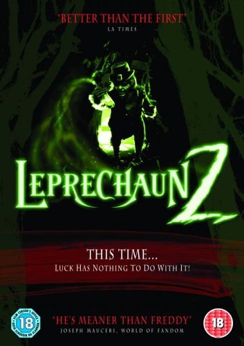 Leprechaun 2 DVD cover featuring a menacing leprechaun in green lighting.