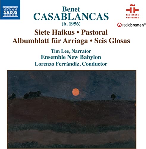 CD cover: landscape painting with orange sun over rolling hills.