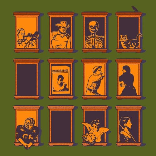 Album cover with nine framed portraits in orange and dark brown tones.
