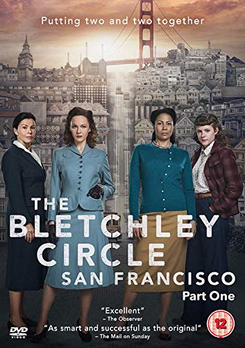 Four women stand in front of San Francisco cityscape with Golden Gate Bridge.