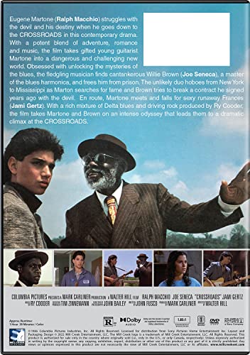 DVD cover for "Crossroads" featuring Ralph Macchio and Joe Seneca.