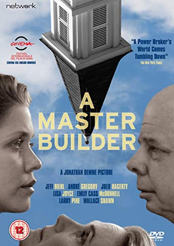 DVD cover for "A Master Builder" featuring two faces and a building.
