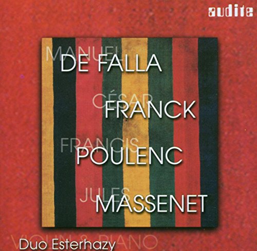 CD cover with composers’ names and colorful vertical stripes.