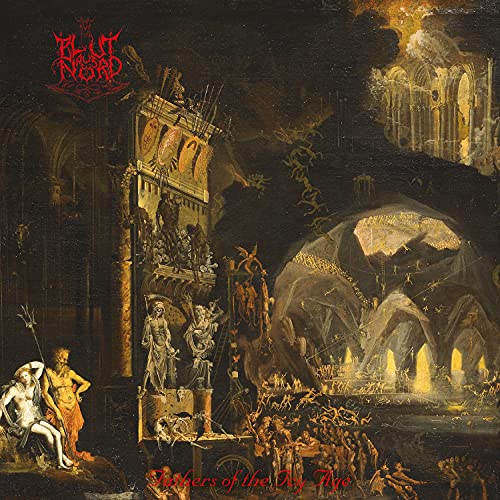 Dark, detailed album cover depicting a chaotic, icy landscape and figures.