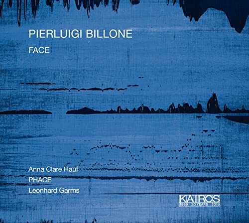 CD cover for “Face” by Pierluigi Billone, with abstract blue textures.