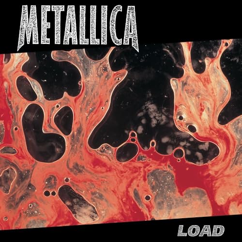 Metallica “Load” album cover: abstract red and black marbled paint.