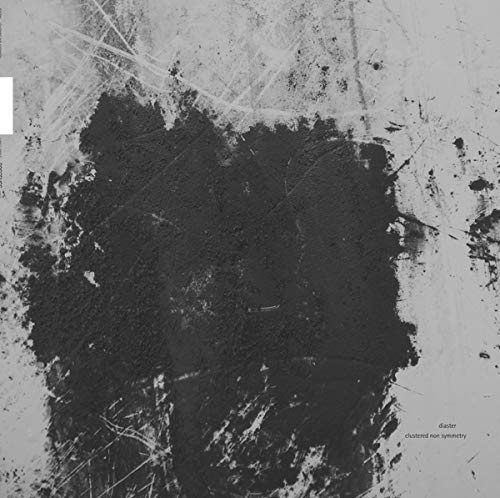 Black and white abstract album cover with textured, scratched surface.