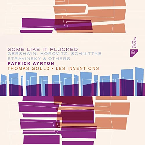CD cover for "Some Like It Plucked" by Patrick Ayrton, abstract design.