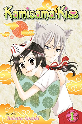 Manga cover featuring a girl with a fox mask embracing a fox-eared boy.
