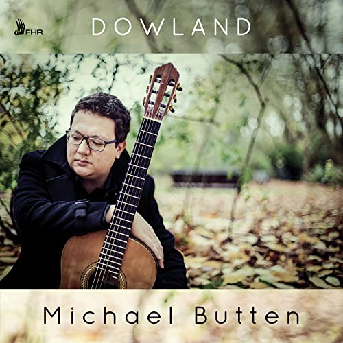 CD cover featuring guitarist Michael Butten with text “Dowland”.