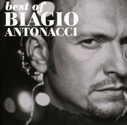 Black and white CD cover featuring a portrait of Biagio Antonacci.