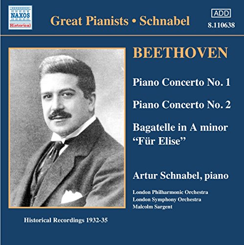 CD cover featuring a portrait of pianist Artur Schnabel and Beethoven’s works.