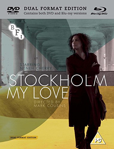 Blu-ray cover for “Stockholm My Love” featuring Neneh Cherry in a coat.