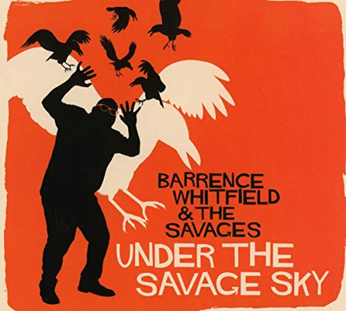 CD cover: Silhouette of a man and birds against a red background.