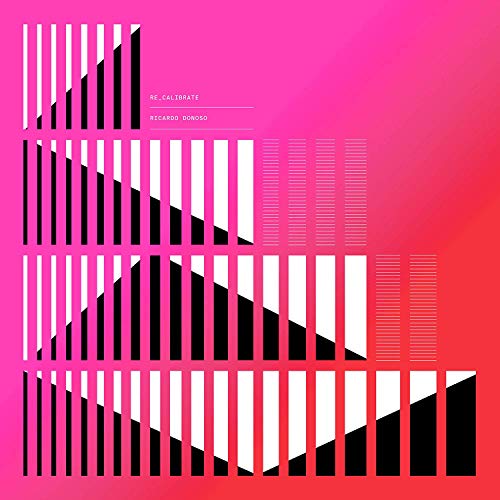 CD cover for Ricardo Donoso’s “Re-Calibrate” with abstract black and white lines.