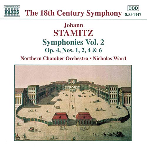 CD cover for Johann Stamitz symphonies, featuring a palace illustration.