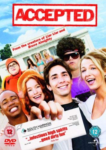 āAcceptedā DVD cover featuring a group of smiling young adults.