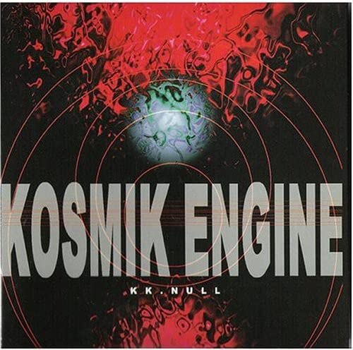 CD cover for Kk.null’s “Kosmik Engine” with abstract red and blue imagery.
