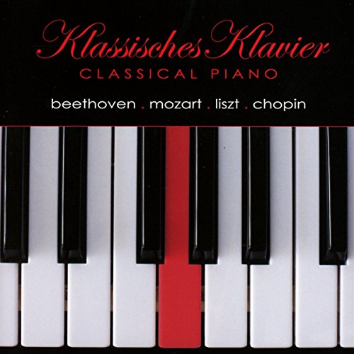 CD cover with piano keys and composers’ names: Beethoven, Mozart, Liszt, Chopin.