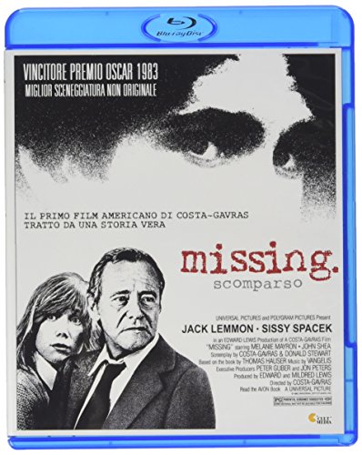 Missing" Blu-ray cover featuring distressed faces and red text on a dark background.