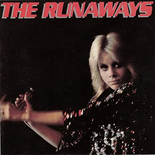 The Runaways album cover featuring a blonde woman in a sparkly top.