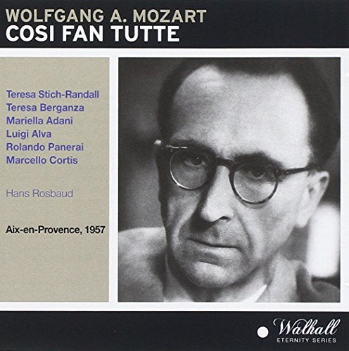CD cover for Mozart’s “Cosi Fan Tutte” featuring a portrait of Hans Rosbaud.