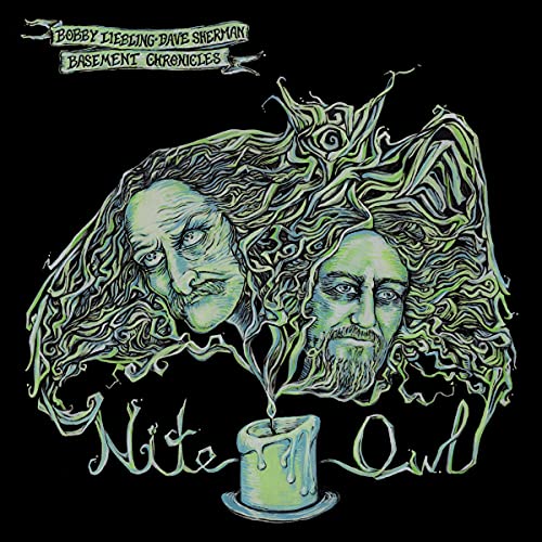 Album cover: two illustrated faces with swirling green smoke and a candle.