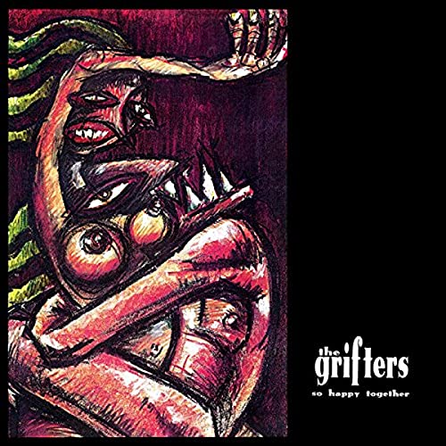 Abstract painting of intertwined figures, album cover for The Grifters’ “So Happy Together.”