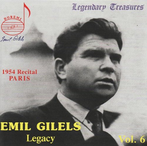 CD cover featuring a black and white portrait of pianist Emil Gilels.