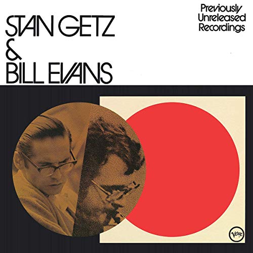 Album cover for Stan Getz & Bill Evans with portraits and red circle.