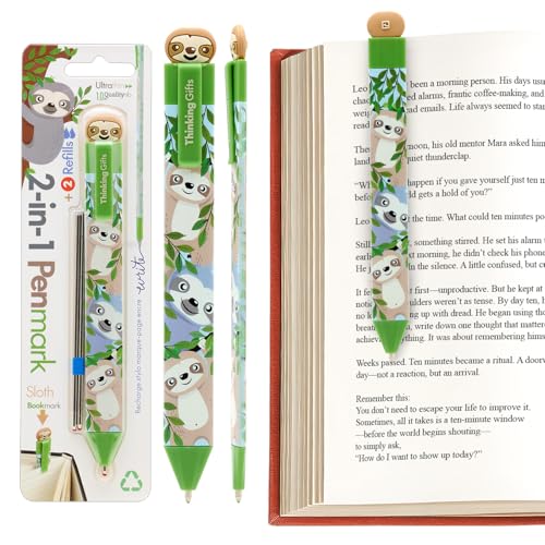 Pen Bookmark Sloth with Refills