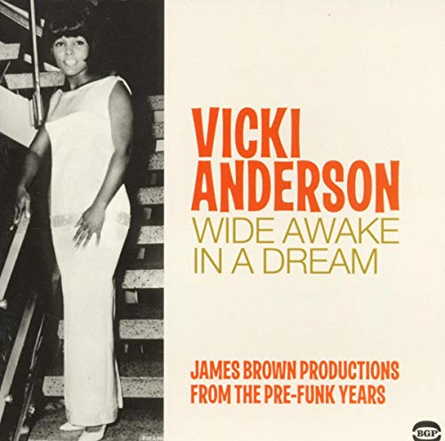 Vicki Anderson album cover, black and white photo, orange text.