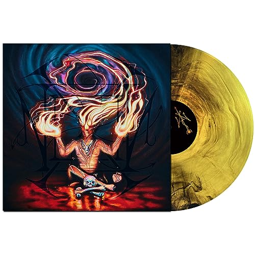 Vinyl record with cover art depicting a fiery, distorted human figure.