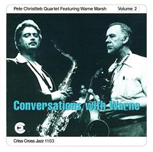 CD cover featuring two musicians with saxophones, titled “Conversations with Warne.”