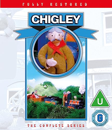 “Chigley” Blu-ray cover featuring a puppet and miniature railway scene.
