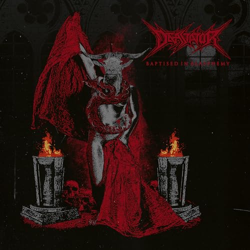 CD cover: demonic figure with horns, flames, and red fabric.