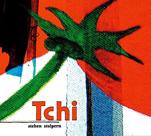 CD cover with abstract green plant shape on red and white background.