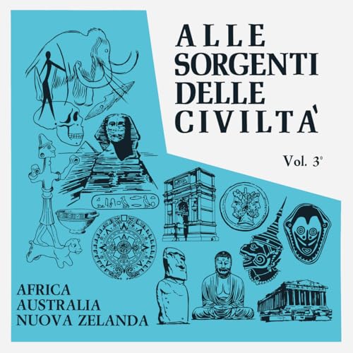 Vinyl album cover with illustrations of ancient artifacts and figures.