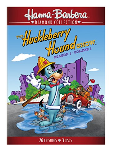 Huckleberry Hound DVD cover featuring the cartoon dog and cityscape.