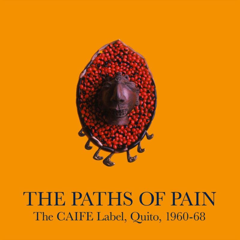Orange album cover with a beaded mask and text: "The Paths of Pain".
